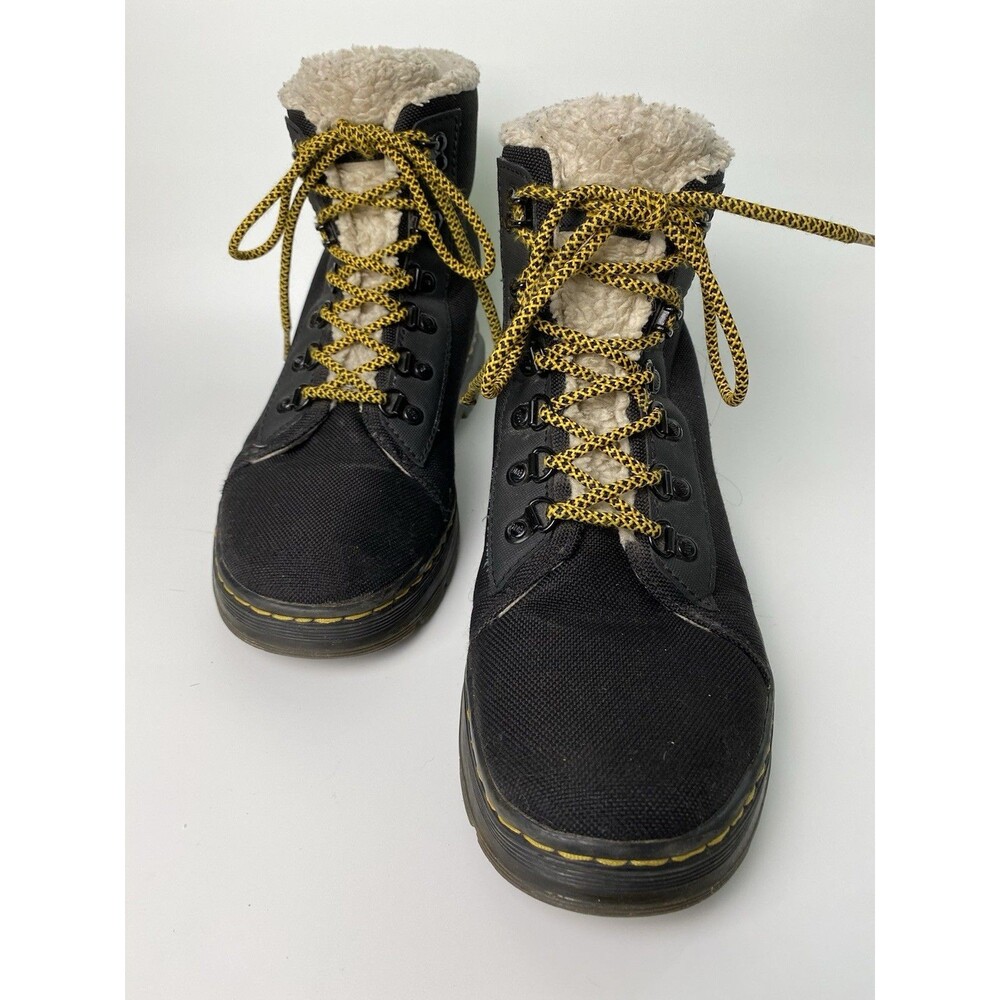 Dr Martens Air Wair Fleece Lined Canvas Black Snow Boots Women’s 10